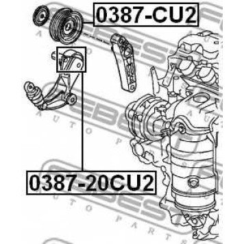 Натяжной ролик поликлинового ременя FEBEST 0387-CU2-1