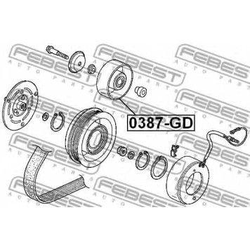 Натяжной ролик поликлинового ременя FEBEST 0387-GD-1