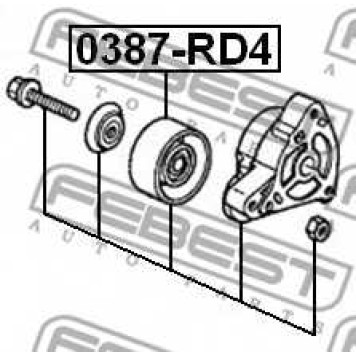 Натяжной ролик поликлинового ременя FEBEST 0387-RD4-1
