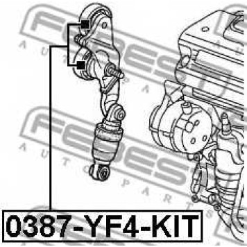 Натяжной ролик поликлинового ременя FEBEST 0387-YF4-KIT-1