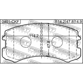 Колодки тормозные дисковые передний для MITSUBISHI LANCER(CS#A,CT0) <b>FEBEST 0401-CKF</b>-1
