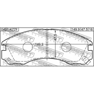 Колодки тормозные дисковые передний для MITSUBISHI DIAMANTE, FTO, GALANT, L 200, L 400 / SPACE GEAR, L 400, LANCER, OUTLANDER, PAJERO, SIGMA, SPACE RUNNER, SPACE <b>FEBEST 0401-K77F</b>-1
