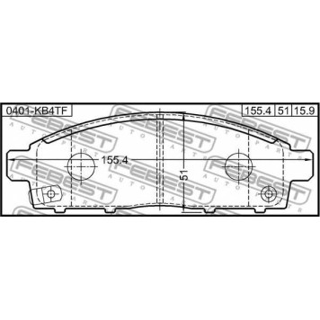 Колодки тормозные дисковые передний для MITSUBISHI L 200(KA#T,KB#T), PAJERO(KG#,KH#) <b>FEBEST 0401-KB4TF</b>-1