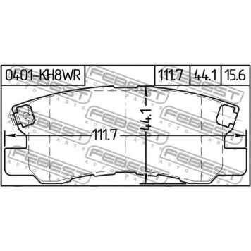 Колодки тормозные дисковые задний для MITSUBISHI DELICA D5, ENDEAVOR, GRANDIS, LANCER, OUTLANDER, PAJERO <b>FEBEST 0401-KH8WR</b>-1