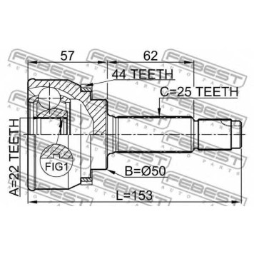Шарнир приводного вала FEBEST 0410-004A44-1