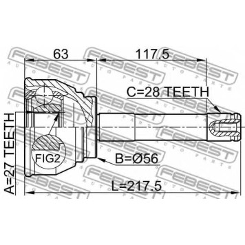 Шарнир приводного вала FEBEST 0410-014-1