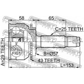 Шарнир приводного вала FEBEST 0410-038A43-1