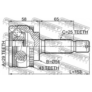 Шарнир приводного вала FEBEST 0410-CJA43-1