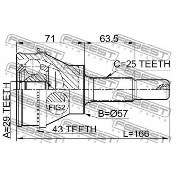 Шарнир приводного вала FEBEST 0410-CU20RA43-1