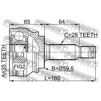 Шарнир приводного вала FEBEST 0410-CW5-1