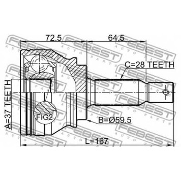 Шарнир приводного вала FEBEST 0410-CW6-1