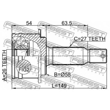 Шарнир приводного вала FEBEST 0410-CWRR-1