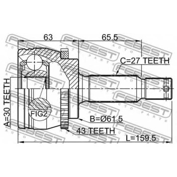 Шарнир приводного вала FEBEST 0410-D81WA43-1