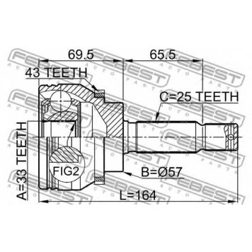 Шарнир приводного вала FEBEST 0410-DJ24A43-1