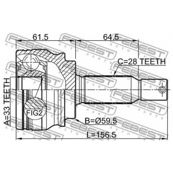 Шарнир приводного вала FEBEST 0410-GA-1