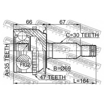 Шарнир приводного вала FEBEST 0410-KB4A47-1