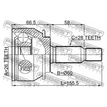 Шарнир приводного вала FEBEST 0410-NA4-1
