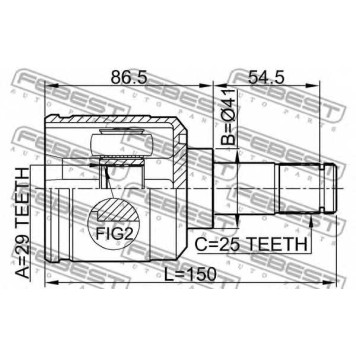 Шарнир приводного вала FEBEST 0411-CS13RH-1