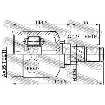 Шарнир приводного вала FEBEST 0411-CW5LH-1