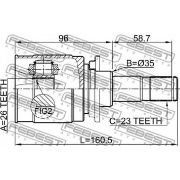 Шарнир приводного вала FEBEST 0411-CWR-1