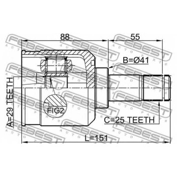 Шарнир приводного вала FEBEST 0411-CY2AT-1