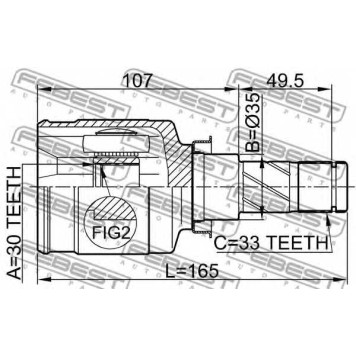Шарнир приводного вала FEBEST 0411-CY2MT-1