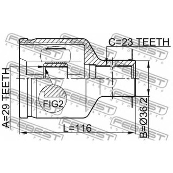 Шарнир приводного вала FEBEST 0411-DARH-1