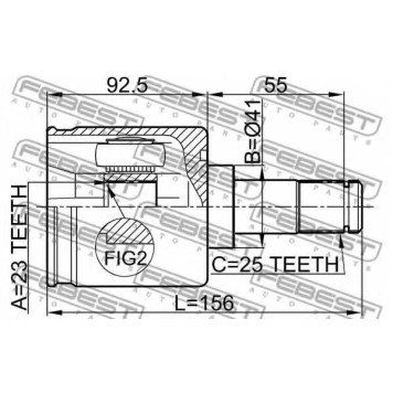 Шарнир приводного вала FEBEST 0411-DG-1