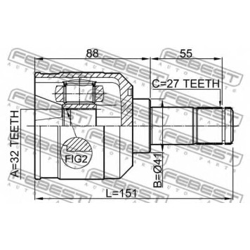 Шарнир приводного вала FEBEST 0411-DJ24-1