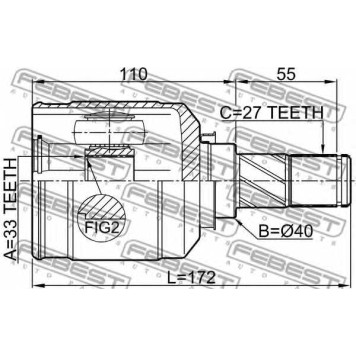 Шарнир приводного вала FEBEST 0411-GACVTLH-1