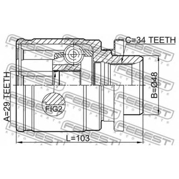 Шарнир приводного вала FEBEST 0411-H77WLH-1