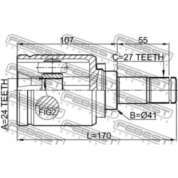 Шарнир приводного вала FEBEST 0411-NA4RH-1