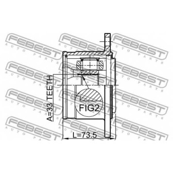 Шарнир приводного вала FEBEST 0411-V75RH-1