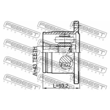 Шарнир приводного вала FEBEST 0411-V75RR-1