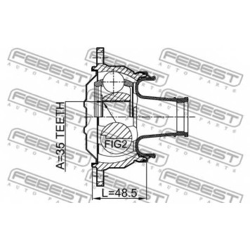 Шарнир продольного вала FEBEST 0411-V75SHA-1