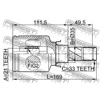 Шарнир приводного вала FEBEST 0411-Z30-1