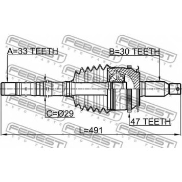 Шарнир приводного вала FEBEST 0414-KB4A47R-1