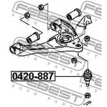 Несущий / направляющий шарнир FEBEST 0420-887-1