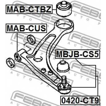 Несущий / направляющий шарнир FEBEST 0420-CT9-1