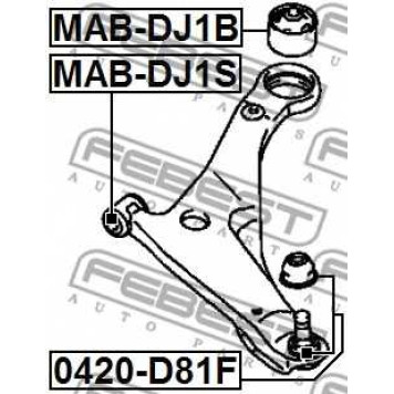 Несущий / направляющий шарнир FEBEST 0420-D81F-1