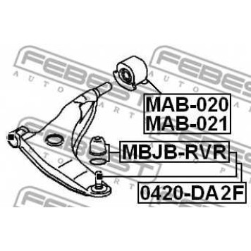 Несущий / направляющий шарнир FEBEST 0420-DA2F-1