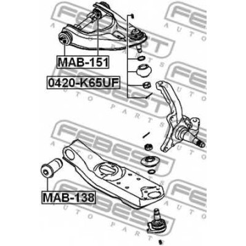 Несущий / направляющий шарнир FEBEST 0420-K65UF-1