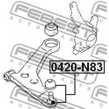 Несущий / направляющий шарнир FEBEST 0420-N83-1