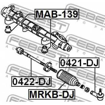 Наконечник поперечной рулевой тяги FEBEST 0421-DJ-1