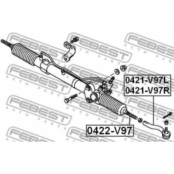 Наконечник поперечной рулевой тяги FEBEST 0421-V97R-1