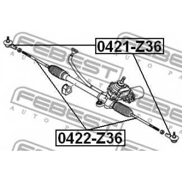 Наконечник поперечной рулевой тяги FEBEST 0421-Z36-1
