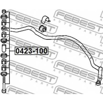 Тяга / стойка стабилизатора FEBEST 0423-100-1