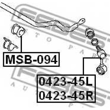 Тяга / стойка стабилизатора FEBEST 0423-45L-1