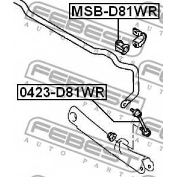 Тяга / стойка стабилизатора FEBEST 0423-D81WR-1