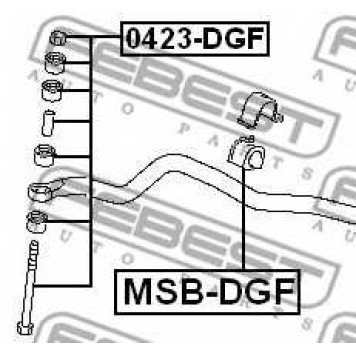 Тяга / стойка стабилизатора FEBEST 0423-DGF-1